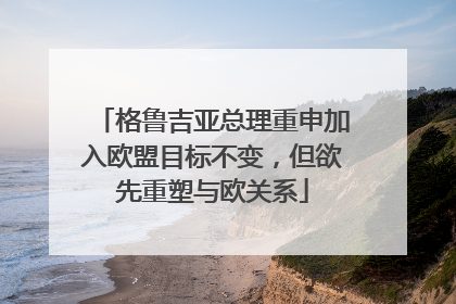 格鲁吉亚总理重申加入欧盟目标不变，但欲先重塑与欧关系