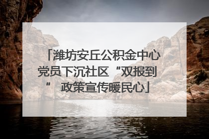 潍坊安丘公积金中心党员下沉社区“双报到” 政策宣传暖民心