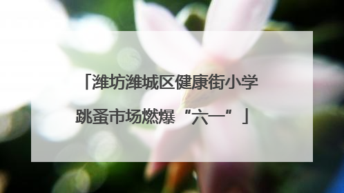 潍坊潍城区健康街小学跳蚤市场燃爆“六一”