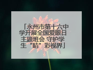 永州市第十六中学开展全国爱眼日主题班会 守护学生“睛”彩视界