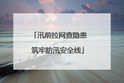 汛前拉网查隐患 筑牢防汛安全线
