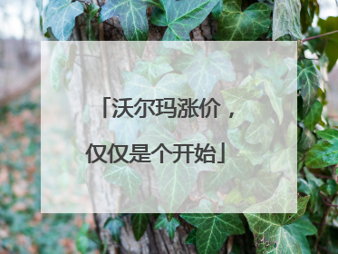 沃尔玛涨价，仅仅是个开始