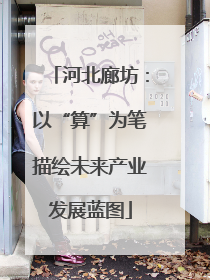 河北廊坊：以“算”为笔描绘未来产业发展蓝图