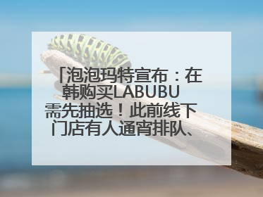 泡泡玛特宣布：在韩购买LABUBU需先抽选！此前线下门店有人通宵排队、吵架动手