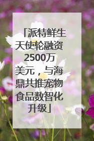 派特鲜生天使轮融资2500万美元，与海鼎共推宠物食品数智化升级
