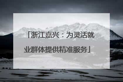 浙江嘉兴：为灵活就业群体提供精准服务