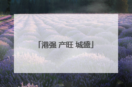 港强 产旺 城盛