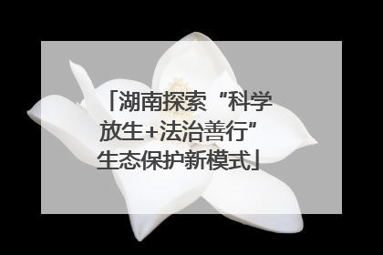 湖南探索“科学放生+法治善行”生态保护新模式