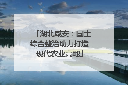 湖北咸安：国土综合整治助力打造现代农业高地