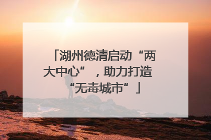 湖州德清启动“两大中心”，助力打造“无毒城市”