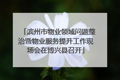 滨州市物业领域问题整治暨物业服务提升工作现场会在博兴县召开