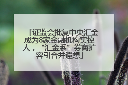 证监会批复中央汇金成为8家金融机构实控人，“汇金系”券商扩容引合并遐想