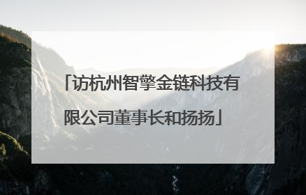 访杭州智擎金链科技有限公司董事长和扬扬