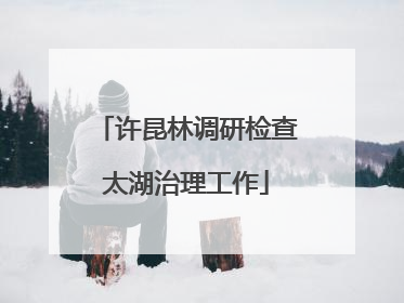 许昆林调研检查太湖治理工作