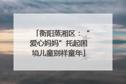 衡阳蒸湘区：“爱心妈妈”托起困境儿童别样童年