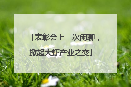表彰会上一次闲聊，掀起大虾产业之变