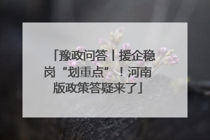 豫政问答丨援企稳岗“划重点”！河南版政策答疑来了