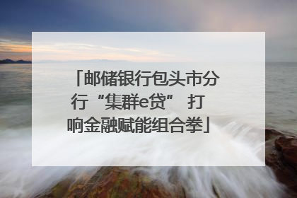 邮储银行包头市分行“集群e贷” 打响金融赋能组合拳