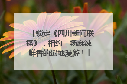 锁定《四川新闻联播》，相约一场麻辣鲜香的蜀地漫游！