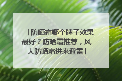 防晒霜哪个牌子效果最好？防晒霜推荐，风大防晒霜进来避雷