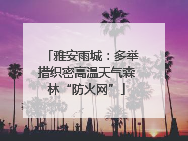 雅安雨城：多举措织密高温天气森林“防火网”