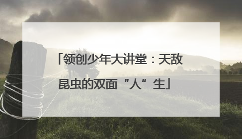 领创少年大讲堂：天敌昆虫的双面“人”生