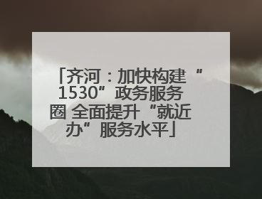 齐河：加快构建“1530”政务服务圈 全面提升“就近办”服务水平