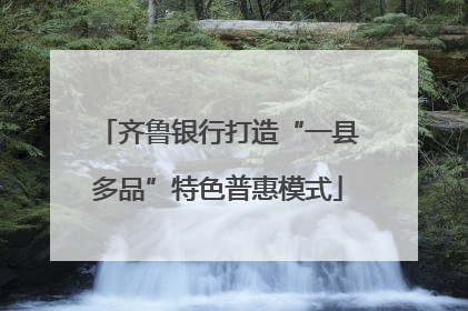 齐鲁银行打造“一县多品”特色普惠模式