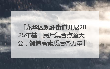 龙华区观澜街道开展2025年基干民兵集合点验大会，锻造高素质后备力量