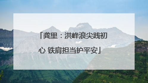龚里：洪峰浪尖践初心 铁肩担当护平安