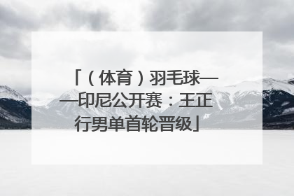 （体育）羽毛球——印尼公开赛：王正行男单首轮晋级
