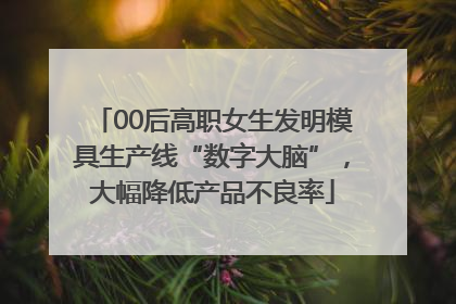 00后高职女生发明模具生产线“数字大脑”，大幅降低产品不良率