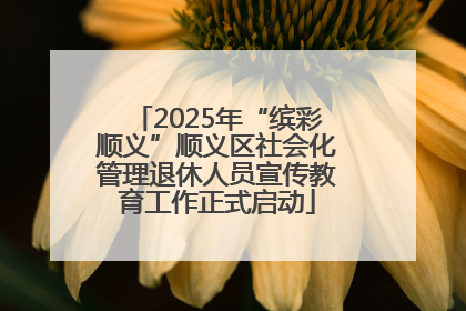 2025年“缤彩顺义”顺义区社会化管理退休人员宣传教育工作正式启动
