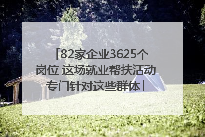 82家企业3625个岗位 这场就业帮扶活动专门针对这些群体