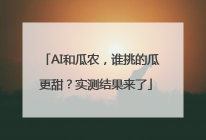 AI和瓜农，谁挑的瓜更甜？实测结果来了